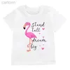 T-shirts barn lösa hipster flamingo bildtryck t-shirts flickor lilla prinsessa t shirt barn avslappnad trendiga kläd toppar tees ldd240314