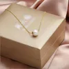 Collana di perle in oro naturale per ciondolo Road Pass da donna con catena per colletto come regalo per la fidanzata di San Valentino