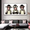 Pintura em tela três macacos gorila com dinheiro cartazes e impressões imagens de animais quadros abstratos arte de parede para sala de estar mode200x