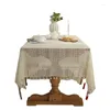 Table Cloth American Pastoral Hollow Crochet Rectangle Woven Tablecloth Tassel Mat Suitable For Birthday Party Home