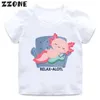 T-shirty gorąca wyprzedaż relaks axolotl kreskówki Koszulki T-shirty Urocze dziewczyny Ubrania dla dzieci chłopców T-Summer Summer Short Sleeve Topsooo 2315 LDD240314