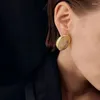 Boucles d'oreilles Citrine ovale pour femmes, grande pierre géométrique, bijoux d'hiver épais