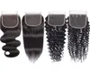 5X5 Lace Closure 100 cheveux humains vierges vague de corps droite profonde crépus bouclés Yaki eau armure Hair9274136