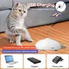 Giocattolo automatico per gatti Farfalla Giocattolo elettronico interattivo per gatti 3 in 1 Giocattoli per gatti in movimento Piuma LED Light Kitty Teaser Bacchetta 240309