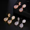 Dingle örhängen ljust kristallkluster drop zirkonium för kvinnor romantisk bröllop brud örhänge klassiska vintage smycken 2024 gåva