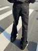REDDACHIC Черные расклешенные джинсы с вощеным покрытием Мужские эластичные брюки с матовой текстурой Bootcut со струящимся поясом Винтажные брюки Y2k в стиле хип-хоп 240309