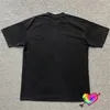 2024SS Vintage Black Tee Erkek Kadın Baskılı T-Shirt Büyük Boy Üstler Yıkanmış Kısa Kollu Tshirt