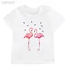 T-shirts barn lösa hipster flamingo bildtryck t-shirts flickor lilla prinsessa t shirt barn avslappnad trendiga kläd toppar tees ldd240314