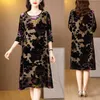 Basic Casual Dresses 2024 Summer New Floral Print Chiffon Casual Midi Dress Women Elegant Loose Chic Pretty Dress Red Vintage Festival Party DressesL2403