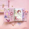 Giapponese Sakura Rosa Rosso Viola Anime Quaderno a fogli mobili Kawaii Diario di viaggio Manuale Spirale A6 Simpatico diario Planner Organizzatore 240313