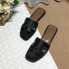 مصمم شحن مجاني Oran Sandals Womens Slippers Slippers Slies Black White Brown Leather Slide Slide Womens Sandal Size 35-42