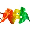 Stage Wear Silk Bamboo Ribs Dance Long Fans Dancing Accessories Handmade Dyed 1 Pair Belly Orange Yellow Green