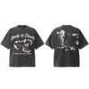 24ss Noir Vintage T-shirts Coton Manches Courtes Hiphop Rue Lâche T-shirts Hommes Femmes
