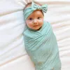 Blankets Infant Sleeping Wrap Wave Point Pattern Pography Prop Soft Texture Baby Swaddling Blanket With Headband Accessories