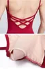 Stage Wear Sexy Ballet Red Leotard Women Practice Dance Neck Hanging One-piece Swimsuit For Girls Team Gymnastics Coverall