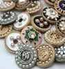 Boutons ronds en métal et diamant acrylique, 18mm 23mm 25mm, manteau en laine, costume, robes, boutons pour décoration de vêtements, bouton 3734845