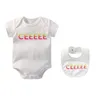 Designer Unisex Baby Cotton Jumpsuits Bib Set Letter Brand Infant Summer Breathable Comfortable Short Sleeve Jumpsuit Set Rompers SDLX LUCK