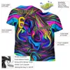 カスタム3Dパターンデザイン抽象カラフルなサイケデリックフルイドアートパフォーマンスTシャツ