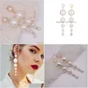 Charm Large And Small Pearl Long Earrings Alloy Pendant Fashion Accessories Gd1156 Drop Delivery Jewelry Dhsdg