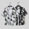 Designerdräkt Hong Kong Shirt Set Mens Hawaiian kortärmad Flower Beach Summer Thai Sleeve Two Piece Comh