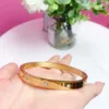 Love Bangle 18K Gold Plated Rostfritt stål Guldskruvmejsel Zirkon Bangles Armband för män Kvinnor SMEEDDRY Gift