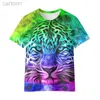 Camisetas Pequeno Dinossauro Mens Camisetas 3D Animais Impressos Manga Curta Tees Moda Verão Casual Bonito Crianças Tops Mulheres Roupas LDD240314