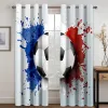 Curtains Graffiti Soccer Football Sports Free Shipping Window Curtains For Living Room Kids Bedroom Bathroom Kicthen Door Home Decor2Pcs