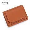 Women Genuine Leather Purses Female Cowhide Wallets Lady Small Coin Pocket Rfid Card Holder Mini Money Bag Portable Clutch Bags