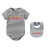 Designer Unisex Baby Cotton Jumpsuits Bib Set Letter Brand Infant Summer Breathable Comfortable Short Sleeve Jumpsuit Set Rompers SDLX LUCK