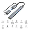 USB2.0複数のポートを備えたドッキングステーション高速5-in-1 USB CハブSD/TFカードリーダーオーディオジャックWindows