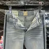 DW2357 ОТДЕЛ.Мужские джинсы высокого качества. Потертые мотоциклетные байкерские джинсы. Рок-скинни. Тонкие рваные полоски с дырками. Модные джинсовые брюки со змеиной вышивкой.