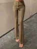 Pantalons pour femmes WOMENGAGA Mode Sexy Corée Slim Taille Haute Légèrement Casual pour les femmes élégantes et matures D45B
