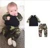 Nyfödda pojkar kläder set småbarn kläder toppbyxor armé gröna casual barnkläder set3472934