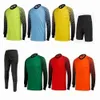 Mens kids Soccer Goalkeeper Uniform Protective Sponge Long Sleeve Training Football Goalkeeper Soccer Jersey Top and Pants 240307