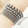 Bracelet Bijoux De Mode Femmes Cadeaux Boule En Acier En Métal Étanche De Haute Qualité Diamètre Lisse 3-4-6-8mm Bracelet En Acier Inoxydable ÉlastiqueL2403