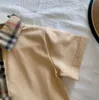 kids designer clothes boy girl Clothing Sets short sleeve polo collar t shirt plaid shorts set