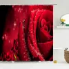 Занавески Тюльпан Роза Свежие цветы Занавески для душа Водонепроницаемая полиэфирная ткань 3D Печатный экран для ванной комнаты Украшение дома Занавеска для душа