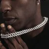 Hip Hop Jewelry Iced Out Necklace Gold Plated 925 Sterling Silver Vvs Round Moissanite Spiked Shape Cuban Link Chain