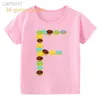 T-shirt Lettera A H R S Magliette grafiche colorate maglietta per neonato ragazzi abbigliamento per bambini abbigliamento per bambini camicie per ragazze T-shirt rosa arcobaleno ldd240314