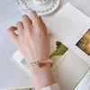 Link Bracelets Summer Cute Girl Small Cherry Crystal Personality Elastic Fruit MS058