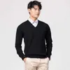 Men's Sweaters Man Pullovers Winter New Fashion Vneck Sweater Hot Sale Wool Knitted Jumpers Male Woolen Clothes Standard TopsLF231114L2402