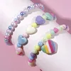 Strand 3 Teile/satz Herz Acryl Perlen Kinder Armbänder Set Kinder Mädchen Armband Geschenk