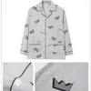 Men's Sleepwear Pajamas Spring Autumn Cotton Long-sleeved Cardigan Loungewear Set Younger Middle-aged Home Clothes Suit Elderly Nightwear