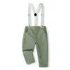 5piece Spring Boy Ubrania Koreańska moda Plaid Bodysuitpantstiehattraps Baby Luksusowe ubranie Urodzone zestaw BC1683 240312