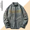 American Retro Denim Jacket Men Spring Loose Letter Coatcycle Coatcycle Coat Usisex Street Varsity Disual Baseball Outwer