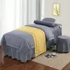 Ensembles de literie léger luxe simple 4pcs beauté couvre-lit salon table de spa avec jupe de lit de massage taie d'oreiller housse de couette housse de couette