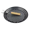 Pans HighQuality BBQ Grill Pan Stainless Steel Round Grill Basket With Large Holes Grill Tray Plate Barbecue Accessories