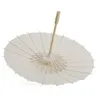 Umbrellas White Paper Parasol Umbrella Chinese Japanese Wedding Decoration (Diameter 30Cm Random Handle)