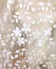Materiał 1,25 szeroki biały kwiatowy koronkowy Sheer Siatek Sukienka spódnica sukienka ślubna Zasrajna materiał dekoracyjny