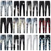 Mens Jeans Angustiado Rasgado Motociclista Jean Slim Fit Motociclista Calças Jeans Para Homens Moda Designer Pantss Hip Hop Homens